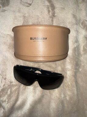Burberry Black Shield Sunglasses with Tan Case